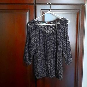 Maurices cold shoulder patterned blouse